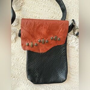 Black and Brown Leather Crossbody Bag